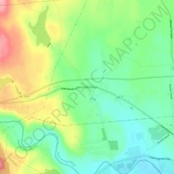 West Plattsburgh topographic map, elevation, terrain