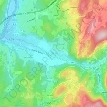 Leymiat topographic map, elevation, terrain