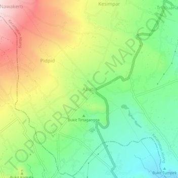 Ababi topographic map, elevation, terrain