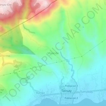 Miranda topographic map, elevation, terrain