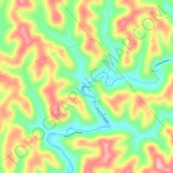 Donlan topographic map, elevation, terrain