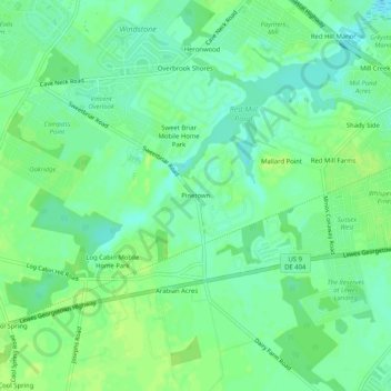 Pinetown topographic map, elevation, terrain