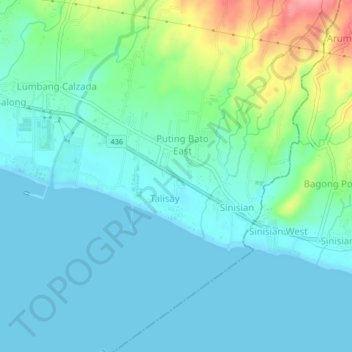 Talisay topographic map, elevation, terrain