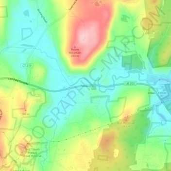 Nepaug topographic map, elevation, terrain