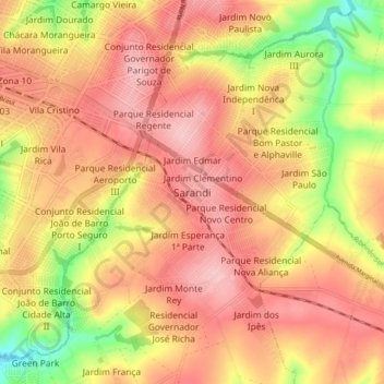 Sarandi topographic map, elevation, terrain