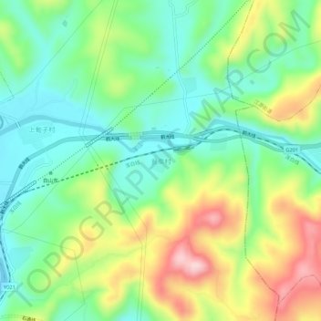 瓮泉村 topographic map, elevation, terrain