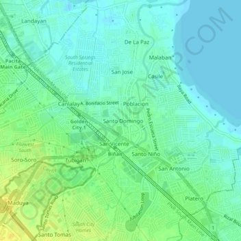 Santo Domingo topographic map, elevation, terrain