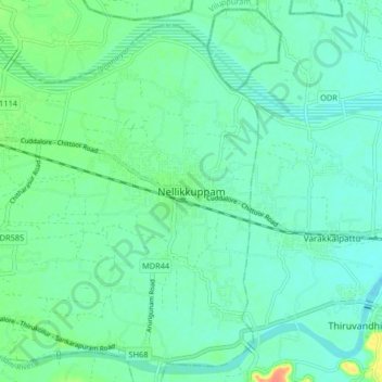 Nellikkuppam topographic map, elevation, terrain