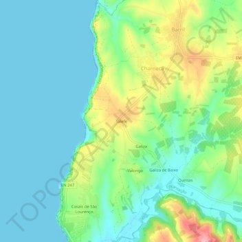 Talefe topographic map, elevation, terrain