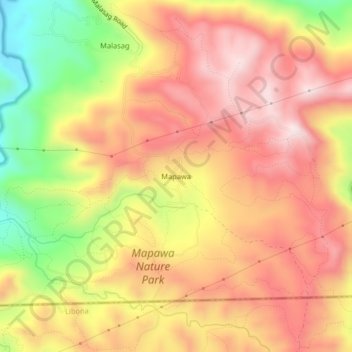 Mapawa topographic map, elevation, terrain