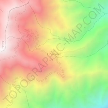 El Socorro topographic map, elevation, terrain