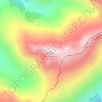 Mount Mackenzie topographic map, elevation, terrain