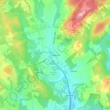 Gladstone topographic map, elevation, terrain