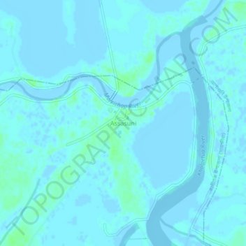 Assasuni topographic map, elevation, terrain