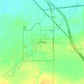 Stirling topographic map, elevation, terrain