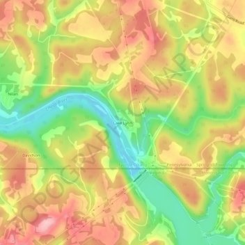 Lake Lynn topographic map, elevation, terrain