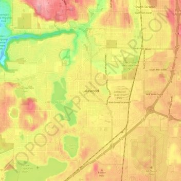Lakewood topographic map, elevation, terrain