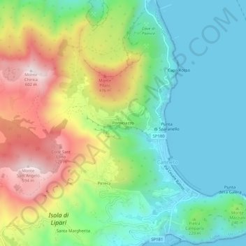 Pomiciazzo topographic map, elevation, terrain