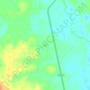 Ivan topographic map, elevation, terrain