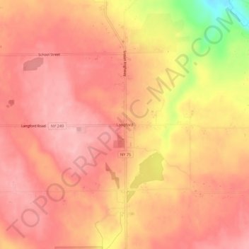 Langford topographic map, elevation, terrain