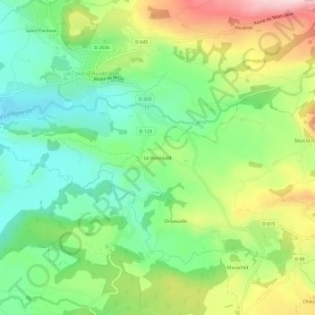 Le Bousquet topographic map, elevation, terrain