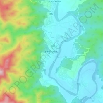 Ban Mai topographic map, elevation, terrain