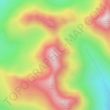 Ainshval topographic map, elevation, terrain