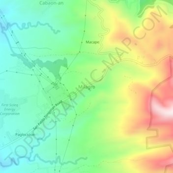 Milagro topographic map, elevation, terrain