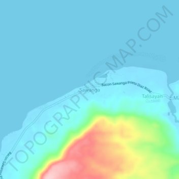Sawanga topographic map, elevation, terrain