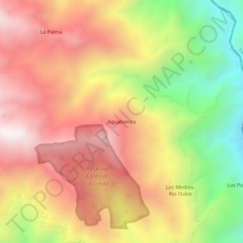 Aguabonita topographic map, elevation, terrain