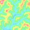 Neon topographic map, elevation, terrain