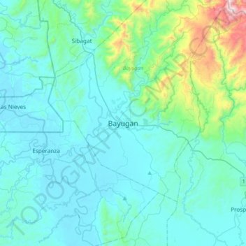 Bayugan topographic map, elevation, terrain