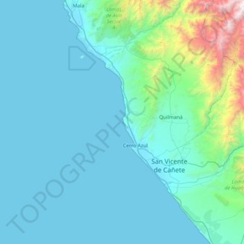Gallardo topographic map, elevation, terrain