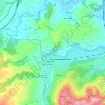 Calgar topographic map, elevation, terrain
