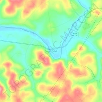 South Bend topographic map, elevation, terrain