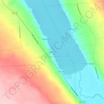 Ashland topographic map, elevation, terrain