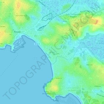 Le Parc topographic map, elevation, terrain