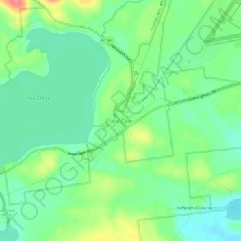 Lake Clear topographic map, elevation, terrain