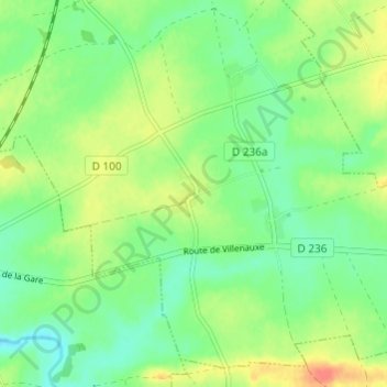 Chennetron topographic map, elevation, terrain