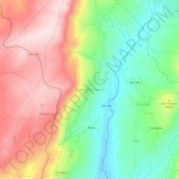 Sobral Pichorro topographic map, elevation, terrain