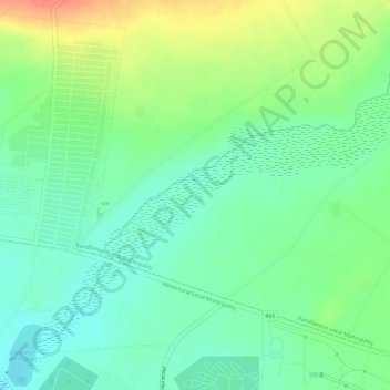 Wonderfonteinspruit topographic map, elevation, terrain