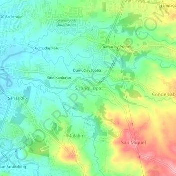 Sirang Lupa topographic map, elevation, terrain