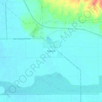 Buckshot topographic map, elevation, terrain