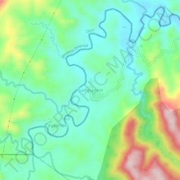 Tumpagon topographic map, elevation, terrain