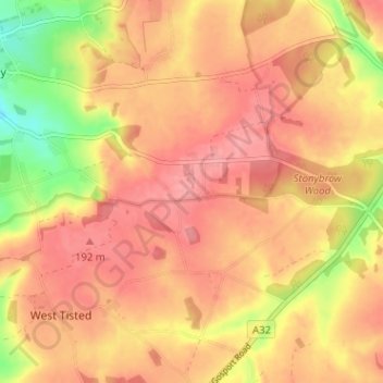 Monkwood topographic map, elevation, terrain