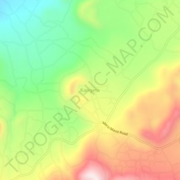 Kangeta topographic map, elevation, terrain