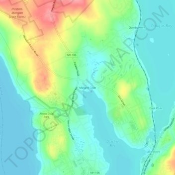 Mallard Cove topographic map, elevation, terrain