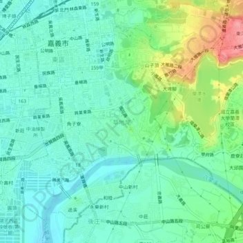 Caodiwei topographic map, elevation, terrain