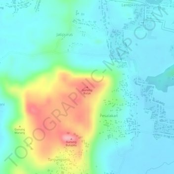 Gunung Butak topographic map, elevation, terrain