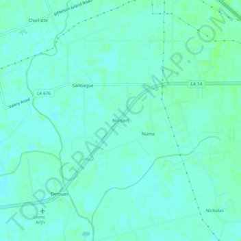 Norbert topographic map, elevation, terrain